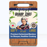 Sharp Chef Deep Carbonized Bamboo Cutting Board surface 17x12 inch
