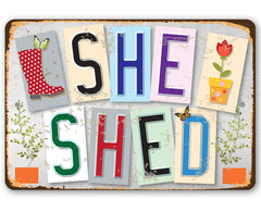 She Shed Sign metal indoor outdoor wall decor