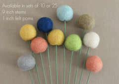 Felt Ball Bouquet coral color by Sheep Farm Felt-