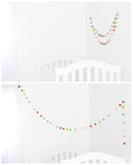 Seven feet long multicolored felt garland by Sheep Farm Felt