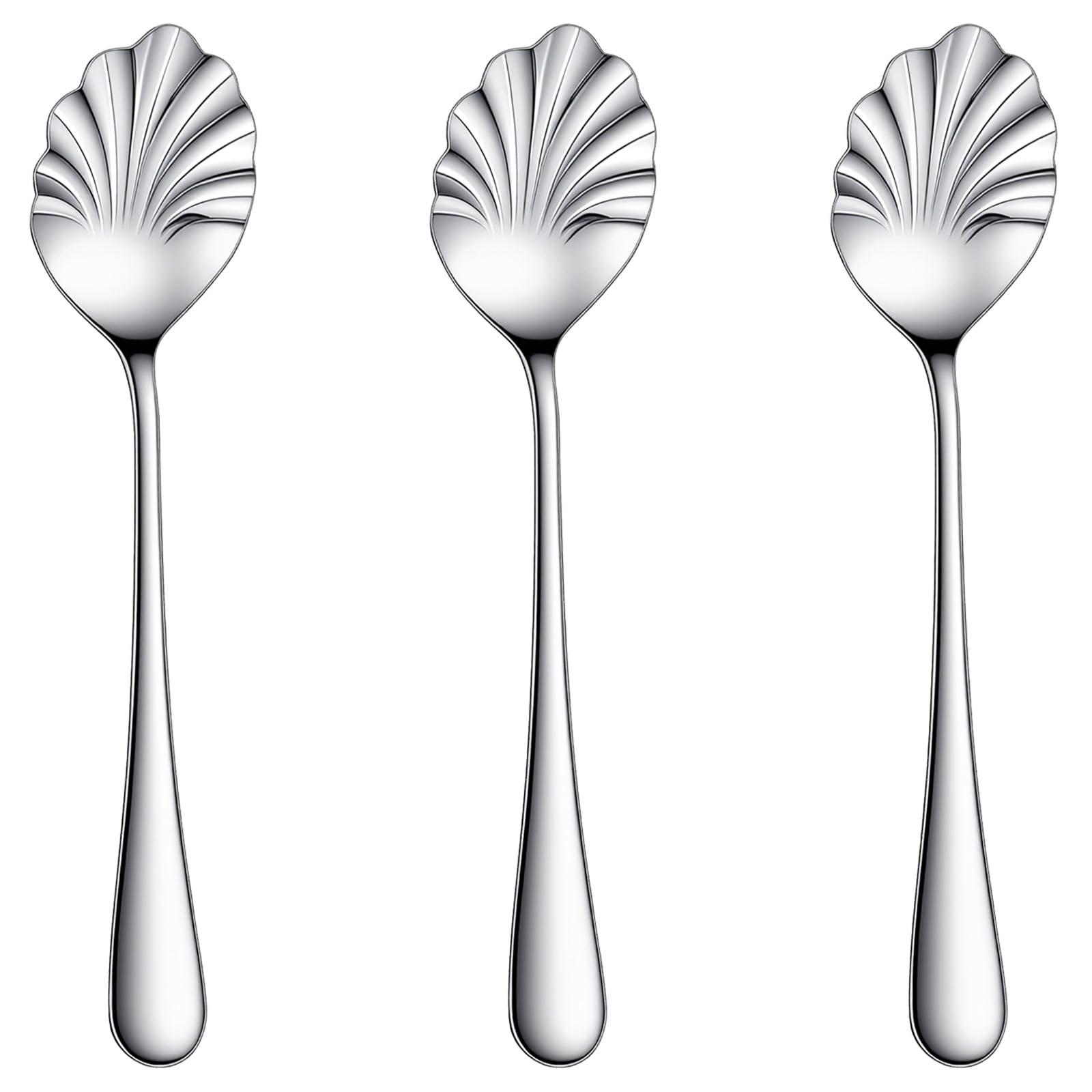shell shape sugar spoon in stainless steel