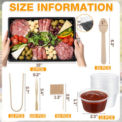 Two black plastic containers with lids from Shellwei set