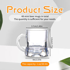 Clear polypropylene mini beer mugs 1 oz SHENLIU with handles