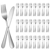 SHENLIU 50 pieces stainless steel fork and knife set with 25 knives and 25 forks