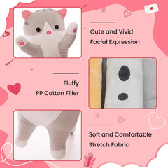 SHINUOER kawaii cat plushie pink long pillow close up