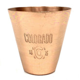 Shiny Colorado 1876 Copper Shot Glass solid copper body