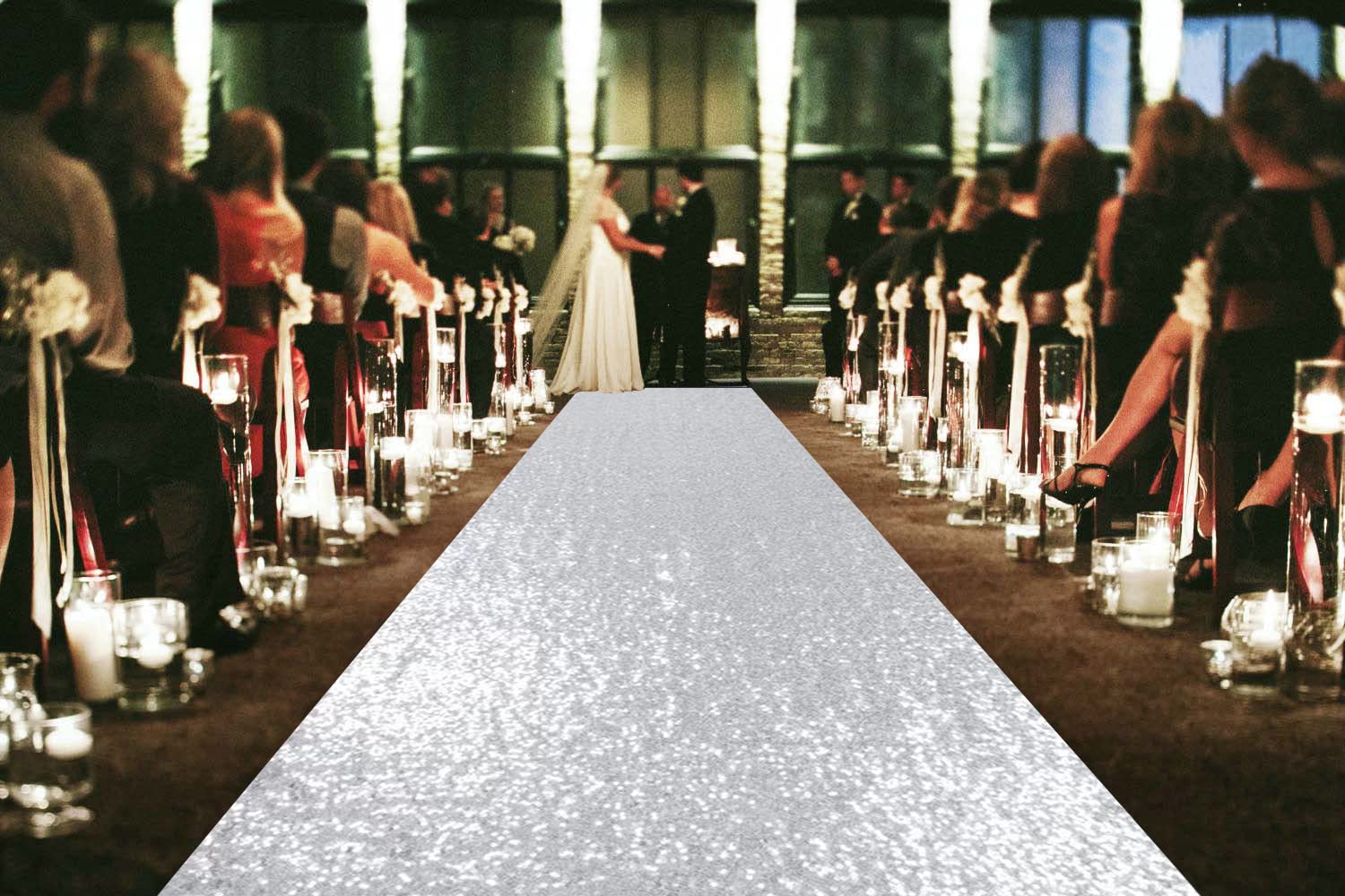 ShinyBeauty 4x10 silver sequin aisle runner for weddings