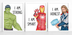 Iron Man Hulk Spiderman Thor Black Panther Captain America prints