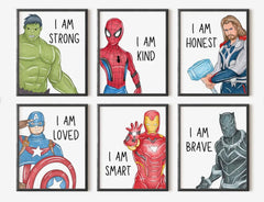 ShopHaven superheroes art print set 6 11x14 unframed