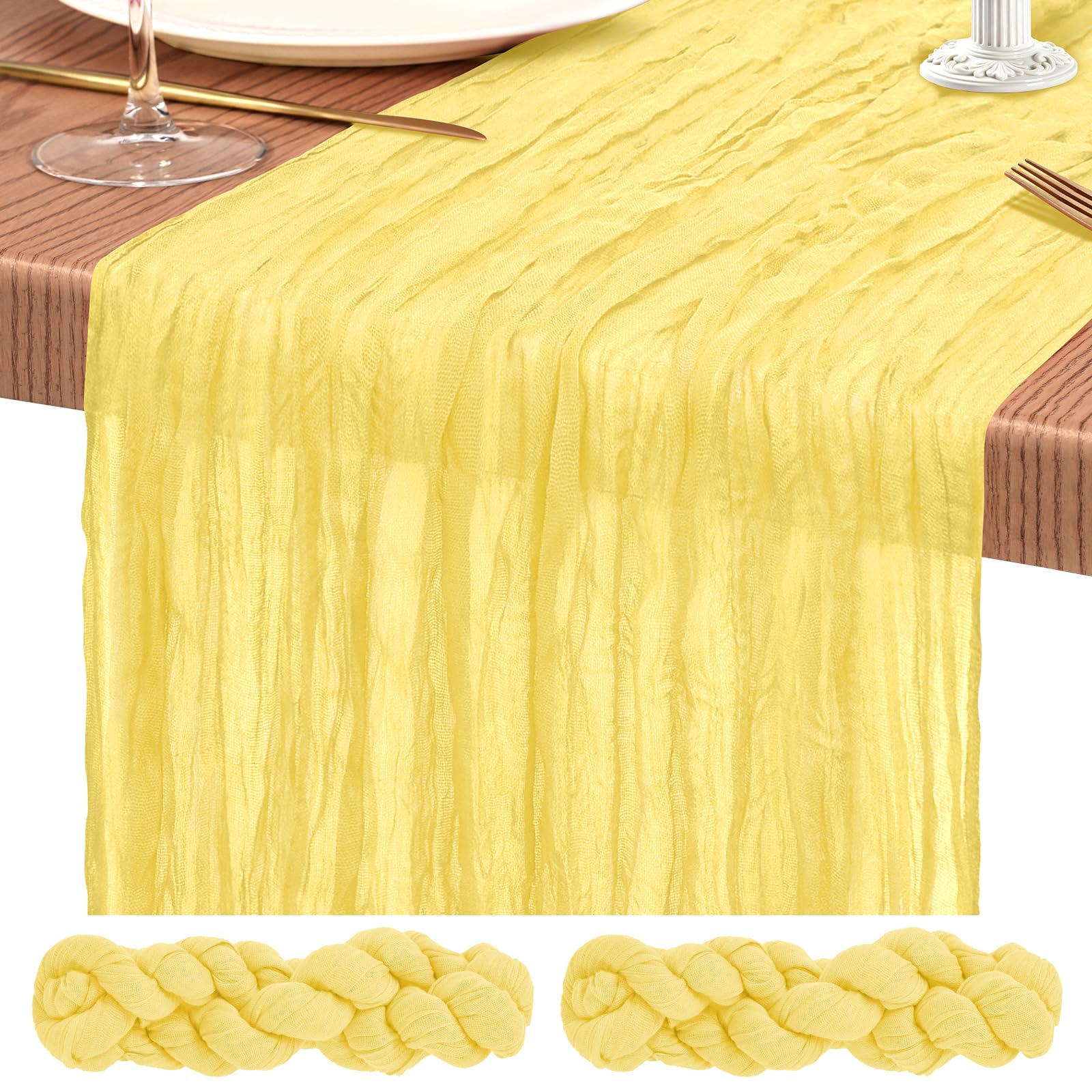 Showgeous cheesecloth table runner 21x120 for weddings