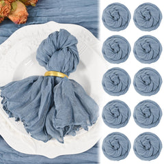 Showgeous dusty blue cheesecloth napkins 20x20 set of 10