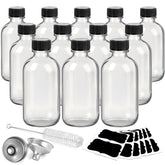 Showvigor 12 pack 2oz clear glass shot bottles with caps