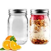 Showvigor 2 pack regular mouth mason jars with airtight lids