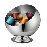 Shoxil coffee pod holder silver finish countertop view