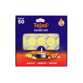 Shubhkart Tejas Premium Ghee T-Light Candles 50 pack with metal cup
