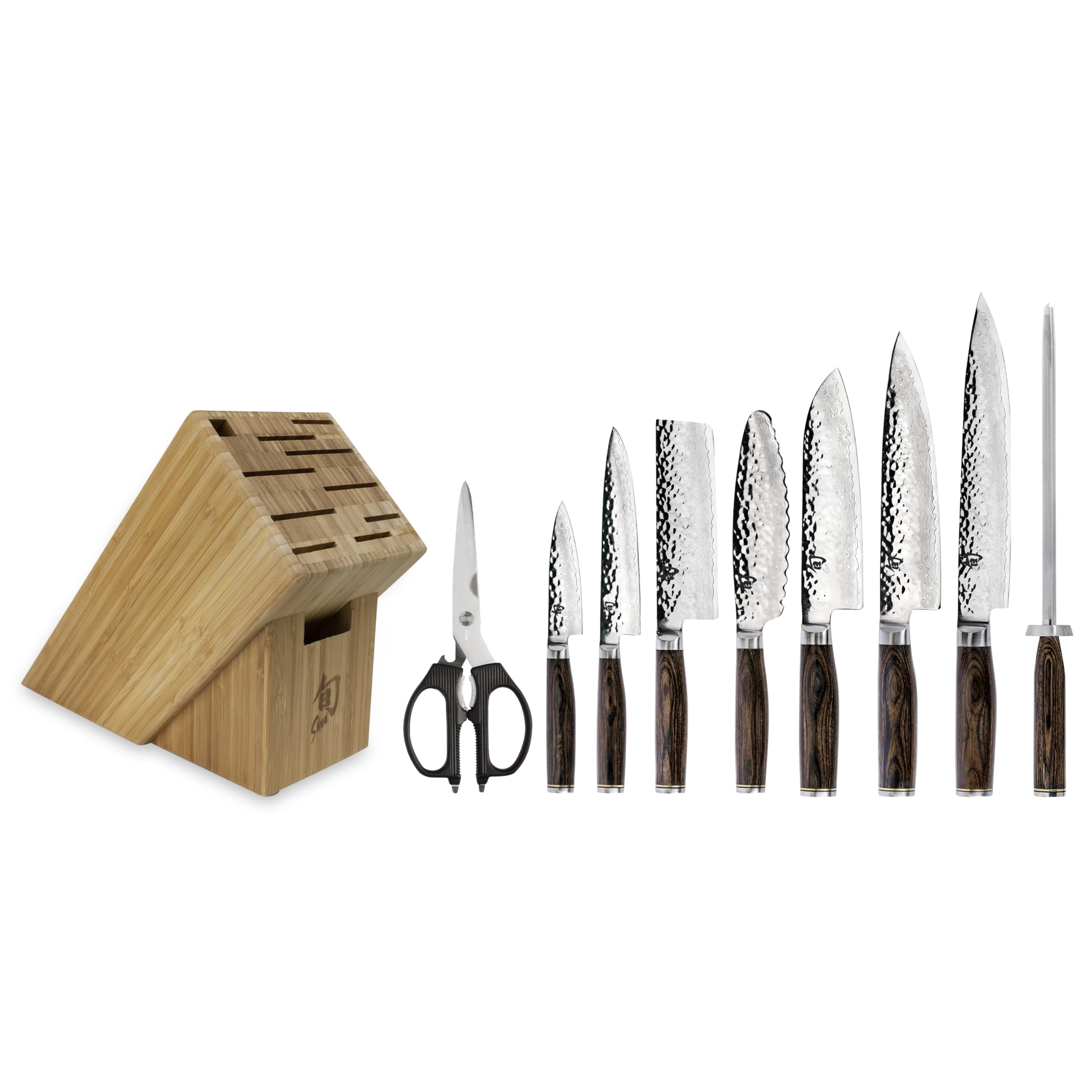 Shun Premier 10 Piece Block Set with 11-slot angled knife block