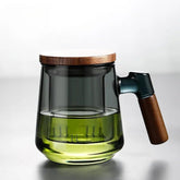 SHUWEICAO glass tea cup 17oz with infuser and lid