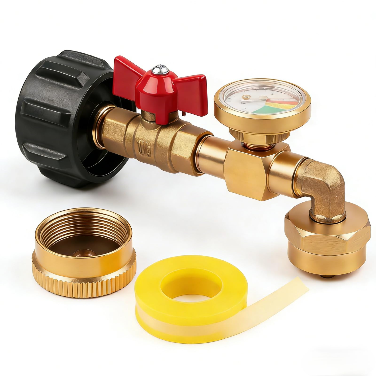 Siasky propane refill adapter 20lb to 1lb with 90-degree elbow