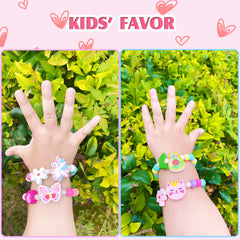 Girls bracelets 12pcs by SIELEVIN made of natural wooden beads
