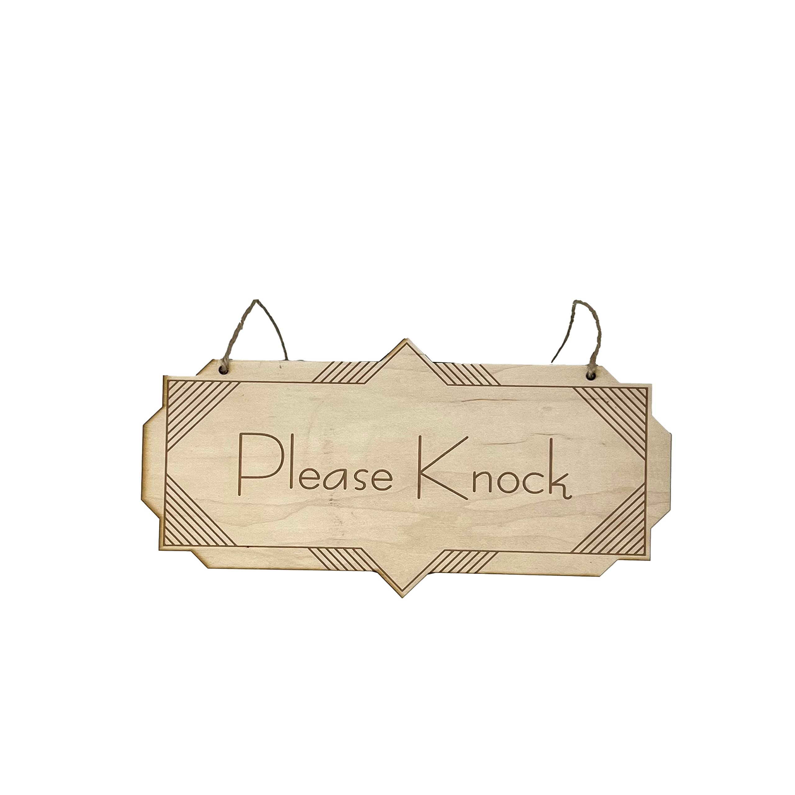 Real wood door sign Please Knock 4x8 wall decor