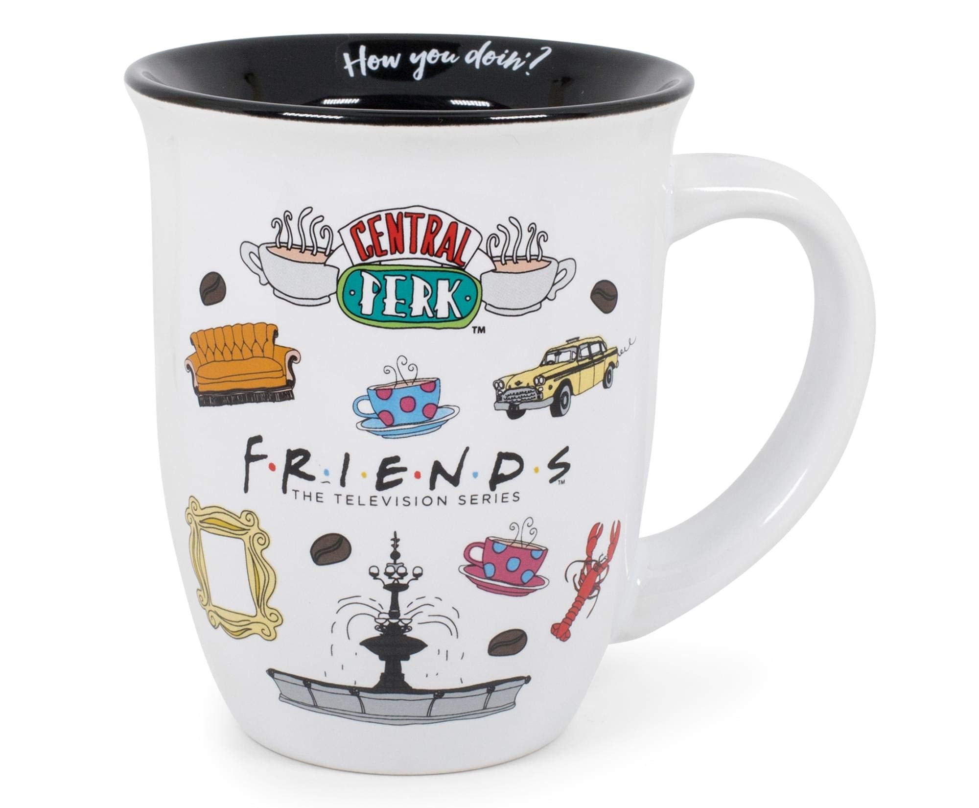 Front view of Silver Buffalo Friends Central Perk mug