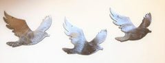 silver finish wall art birds metal decor