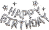 Silver color Happy Birthday Balloons Banner aluminum foil balloon