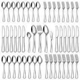 silverware set for 8 with 45 pieces in stainless steel