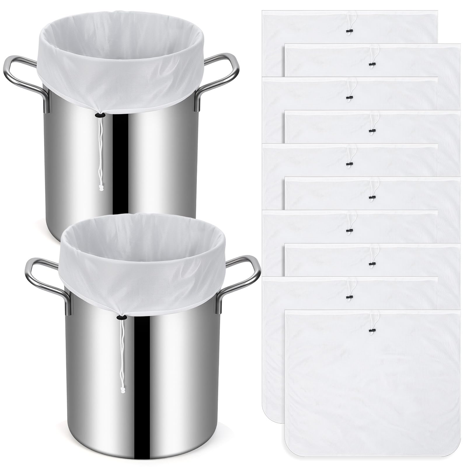 simarro 10 pack brew bags extra large 26x22 inch white polyester drawstring
