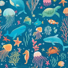 Simfu Kids blue ocean shelf liner peel and stick sample