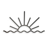 Simple Sun and Waves Metal Wall Hanging front view