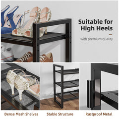 Metal mesh grid holds heels and flats securely