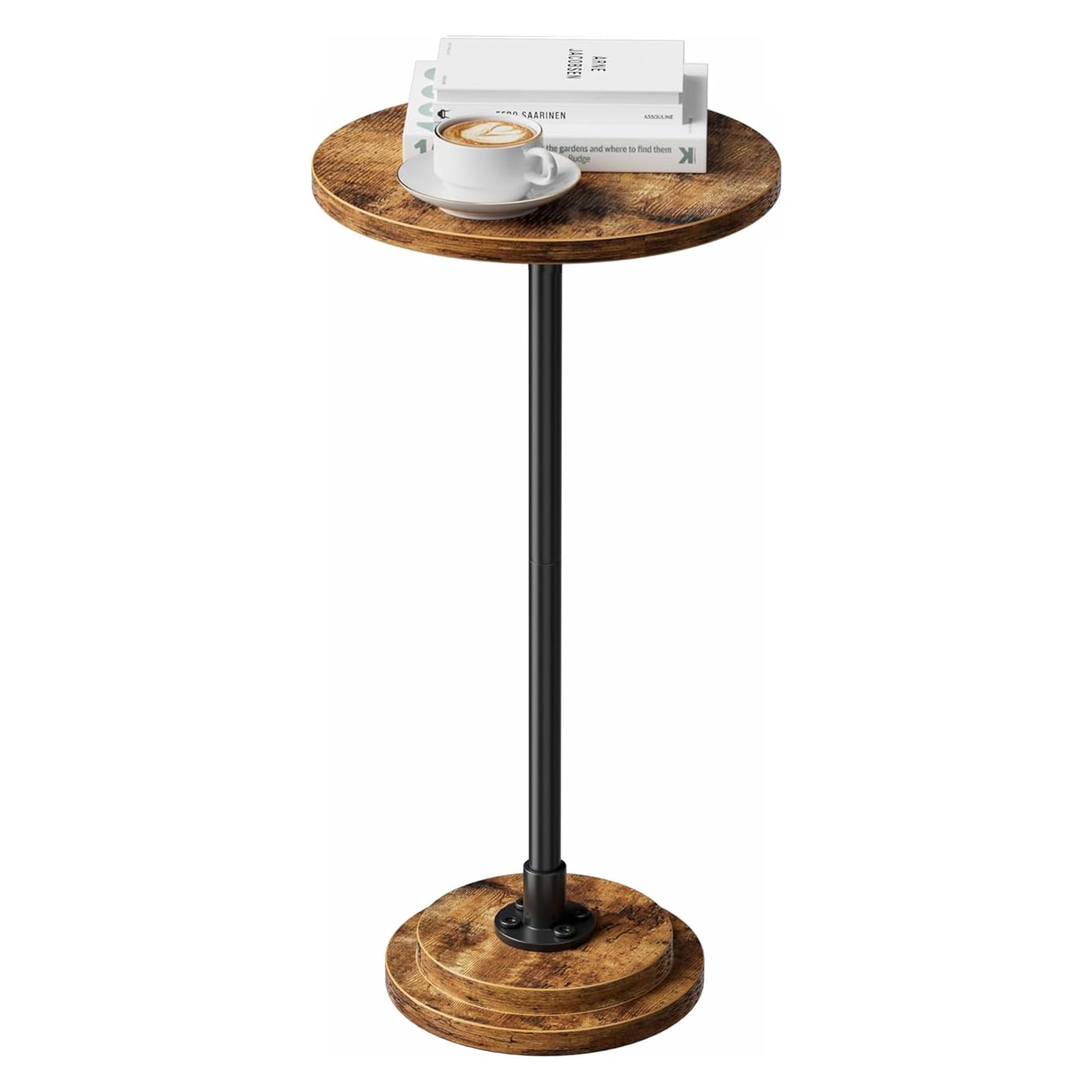 Simple Trending Small Side Table round rustic brown