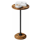 Simple Trending Small Side Table round rustic brown