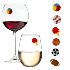 Simply Charmed volleyball magnetic wine glass charm