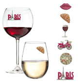 Simply Charmed paris wine glass charms set of 6 closeup