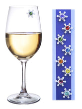 Simply Charmed crystal snowflake magnetic wine glass charms set of 8
