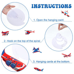 Single tailed spirals included with airplane decor