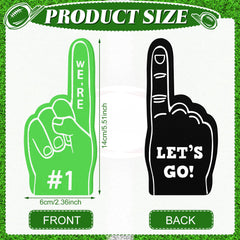 Mini foam fingers held as sports party props