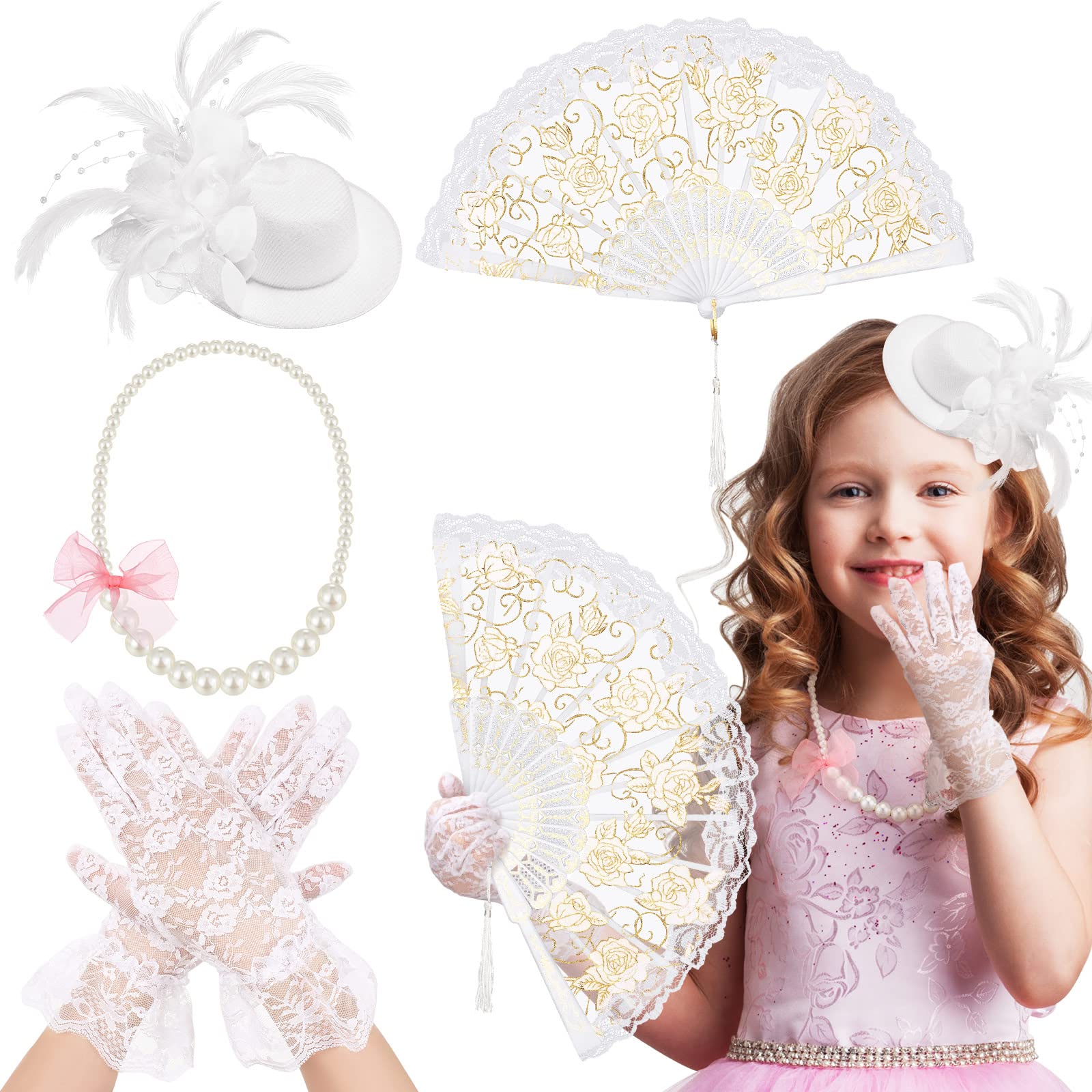 Sintege fascinator hat hair clip from 4 Pcs Girls Tea Party Set