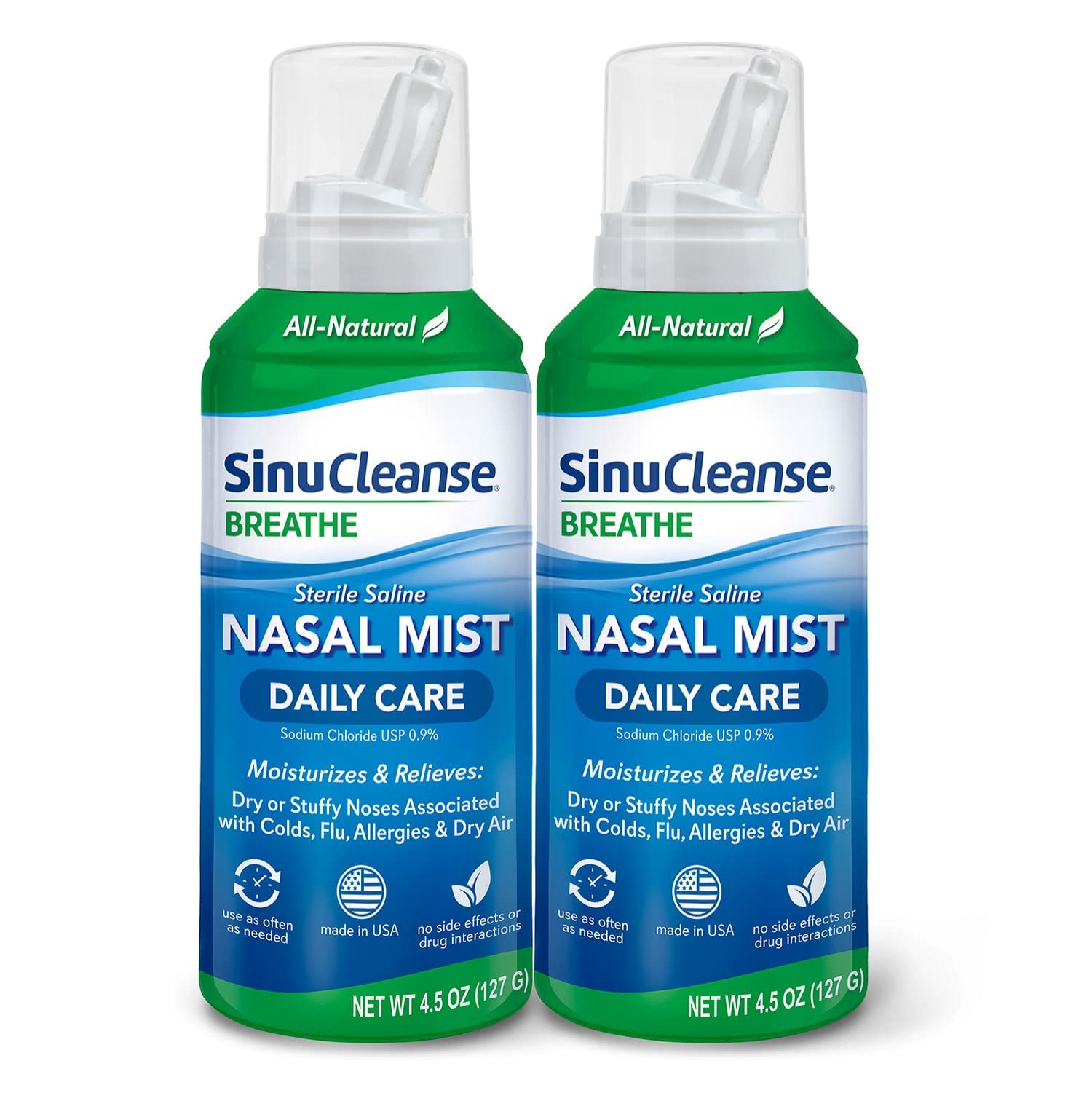 SinuCleanse Daily Care nasal spray bottle two pack