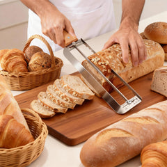 Stainless steel bread cutter for sourdough and baguettes