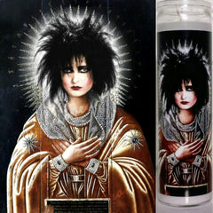 Siouxsie inspired prayer candle label on glass jar