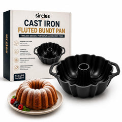 SIRCLES cast iron Bundt pan used for even baking