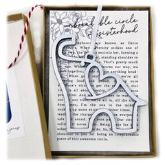 Sisterhood Christmas Ornament silver elephant keepsake image