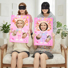 Six blindfolds included for the feeding game in a baby shower set