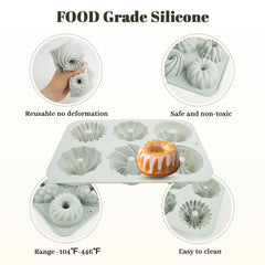 Six cavity fluted tube design bundt pan variety