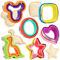 Six piece sandwich cutters set with six different shapes