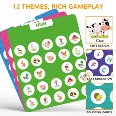 Six double-sided cards for memory matching game