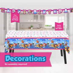 Six-foot Happy Birthday banner for Paw Patrol party